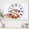 Designart Hand Painted Pink Flamingo Cottage 3 Panel Oversized Wall Clock